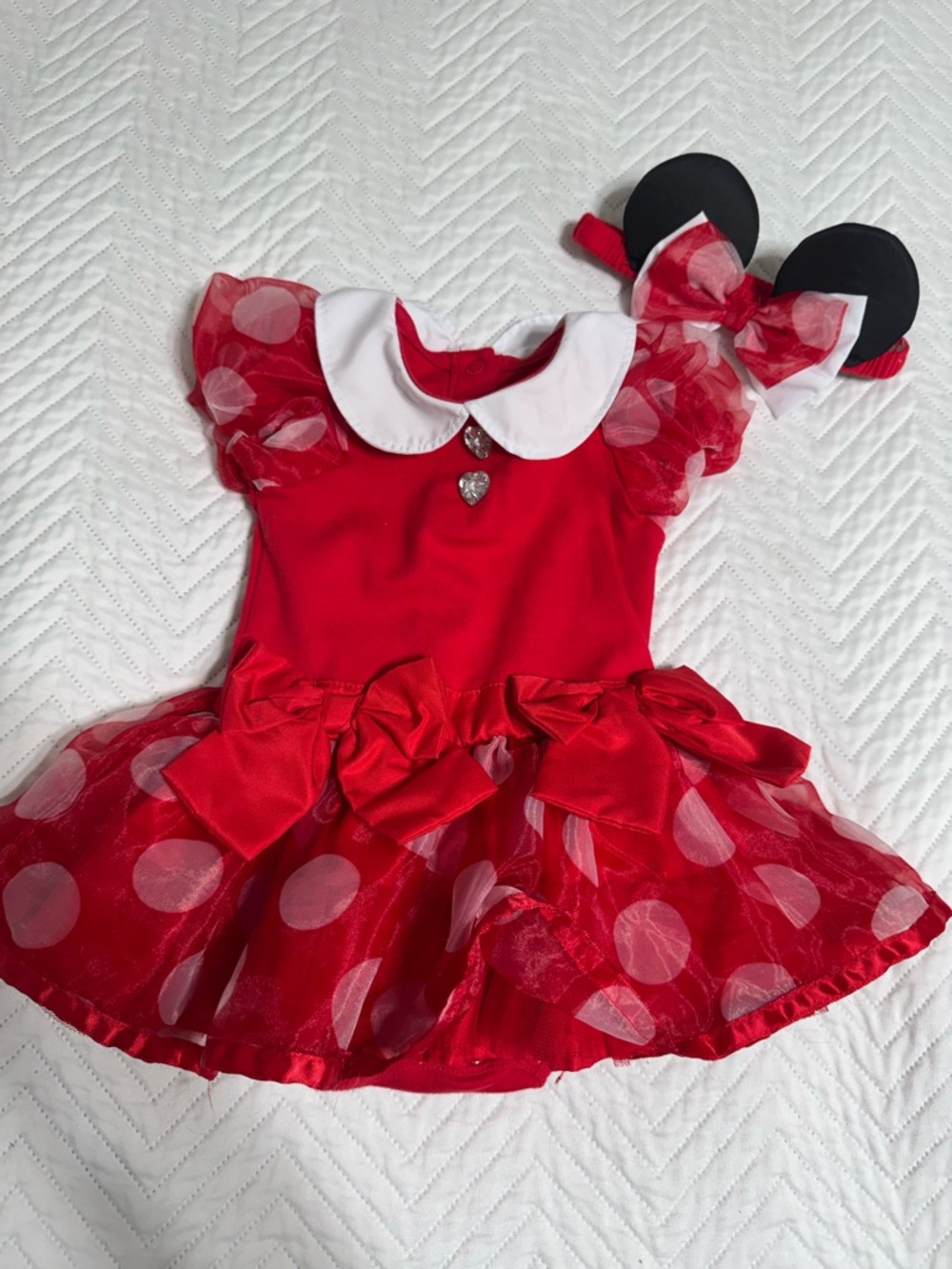 Disney Red Polka Dot Minnie-Inspired Dress with Bow Headband